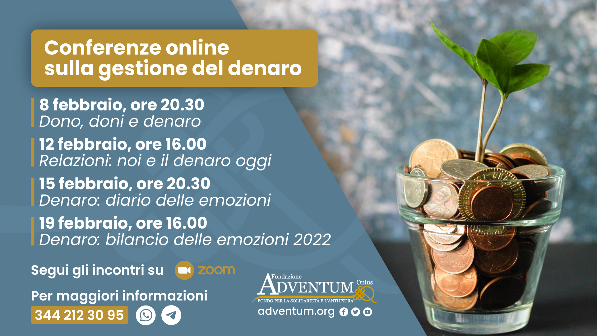 Incontri online sulla gestione del denaro